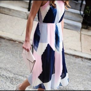 Banana Republic color block pleated midi dress